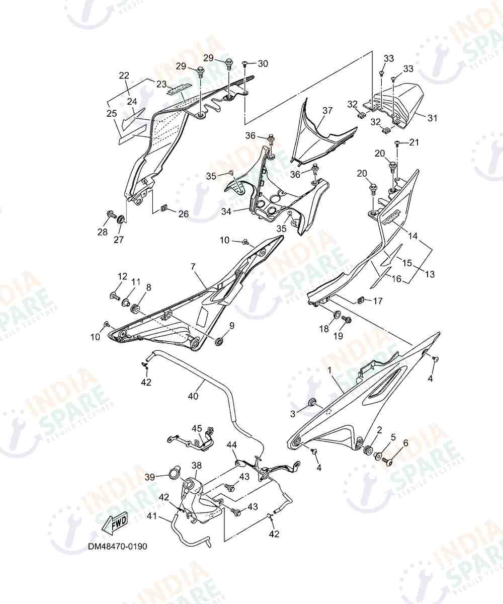 YAMAHA DM4B R15 V4 Series SIDE COVER